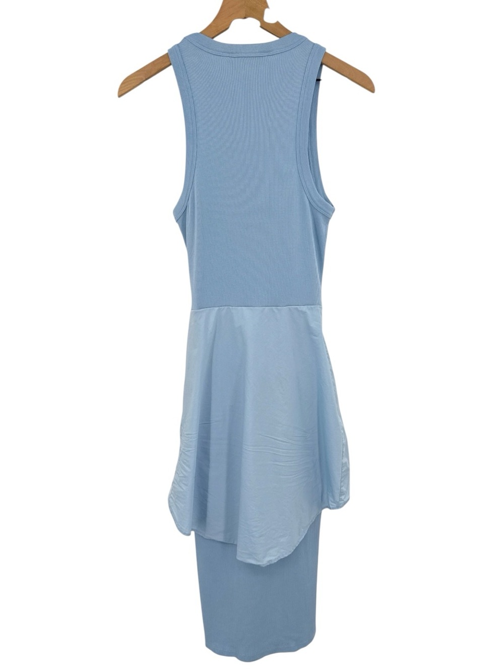 Veronica Beard Odeon Tie Front Ribbed Midi Dress Lake Blue Small - Picture 8 of 13